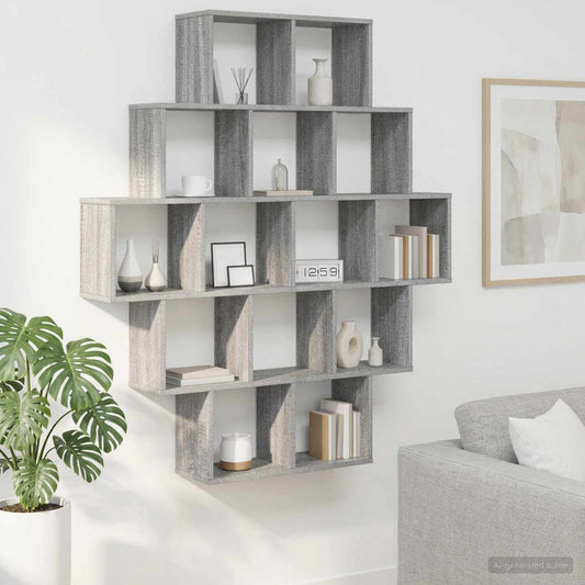 Wall Shelf Grey Sonoma 120 x 20 x 136 cm Engineered Wood