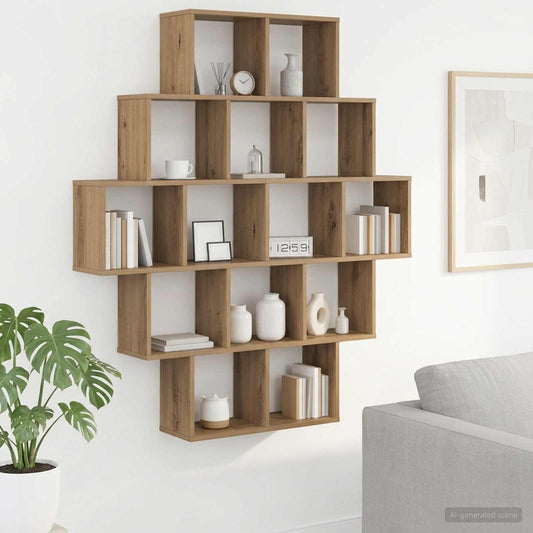 Wall Shelf Artisan Oak 120 x 20 x 136 cm Engineered Wood