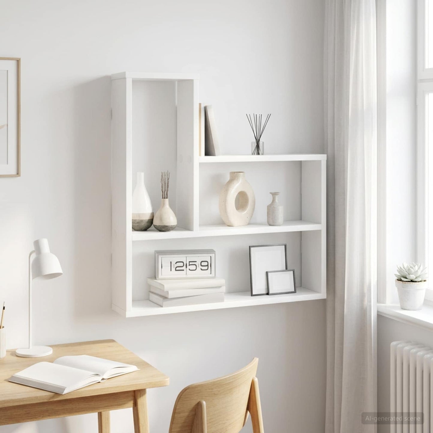 Wall Shelf White 60 x 11 x 60 cm Engineered Wood
