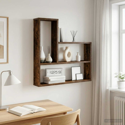 Wall Shelf Smoked Oak 60 x 11 x 60 cm Engineered Wood