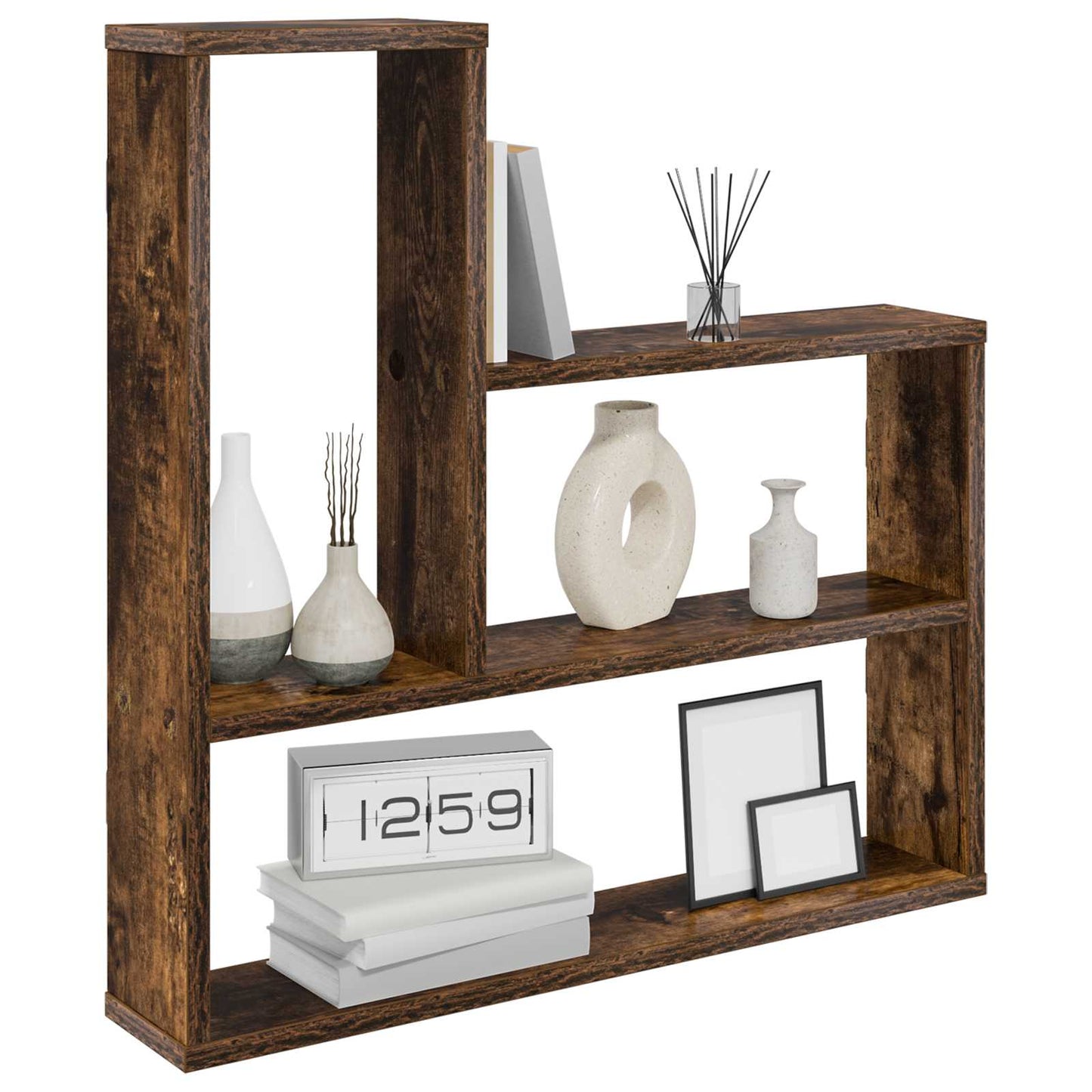 Wall Shelf Smoked Oak 60 x 11 x 60 cm Engineered Wood