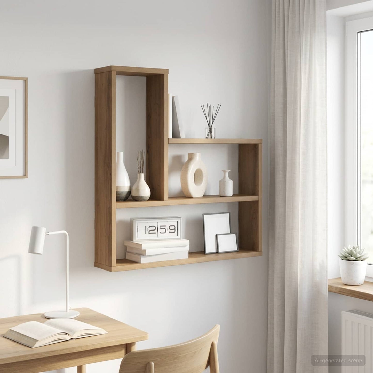Wall Shelf Artisan Oak 60 x 11 x 60 cm Engineered Wood