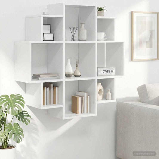 Wall Shelf White 90 x 25 x 90 cm Engineered Wood