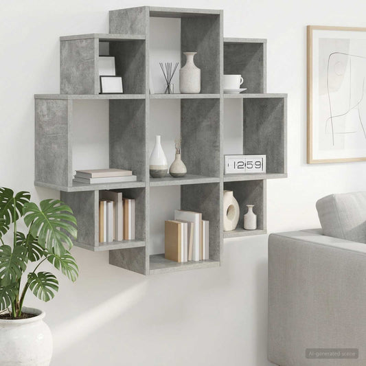 Wall Shelf Concrete Grey 90 x 25 x 90 cm Engineered Wood