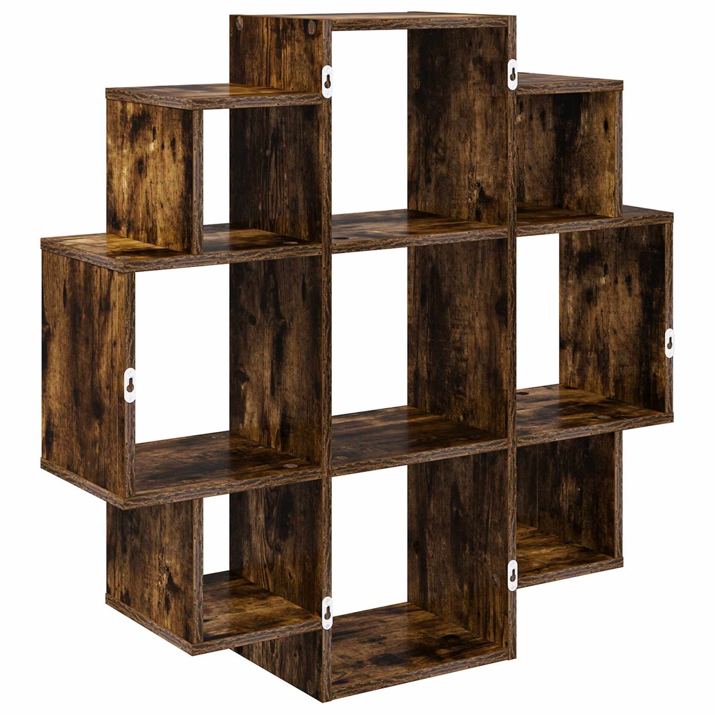 Wall Shelf Smoked Oak 90 x 25 x 90 cm Engineered Wood