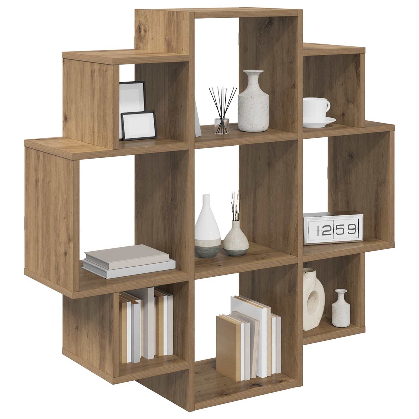 Wall Shelf Artisan Oak 90 x 25 x 90 cm Engineered Wood