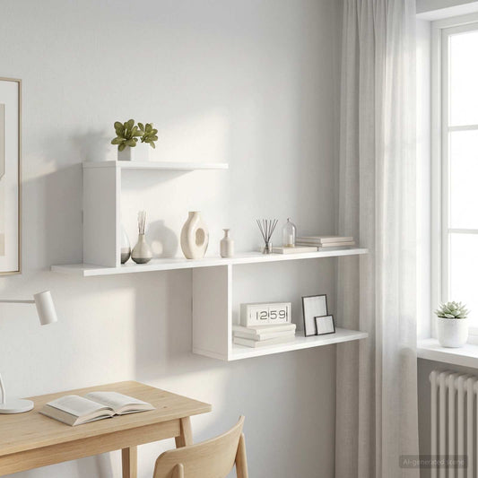 Wall Shelf White 122 x 18 x 60 cm Engineered Wood