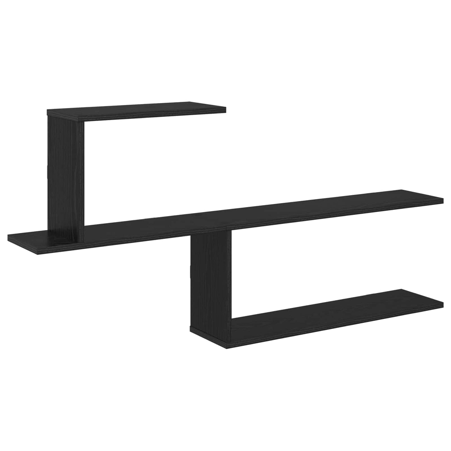 Wall Shelf Black Oak 122 x 18 x 60 cm Engineered Wood