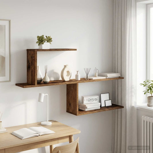 Wall Shelf Old Wood 122 x 18 x 60 cm Engineered Wood
