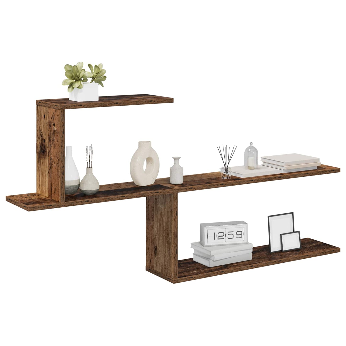 Wall Shelf Old Wood 122 x 18 x 60 cm Engineered Wood
