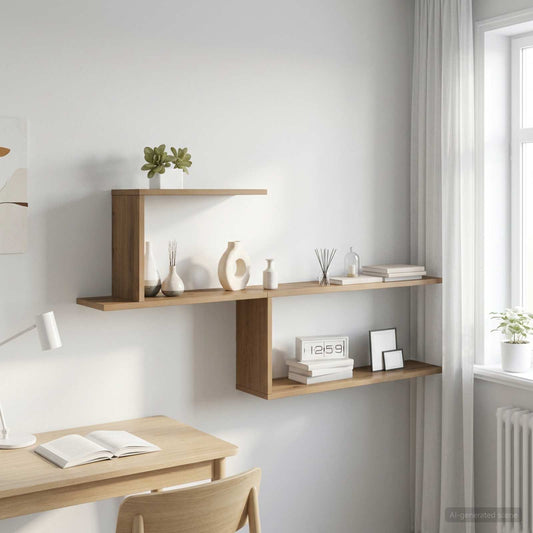 Wall Shelf Artisan Oak 122 x 18 x 60 cm Engineered Wood