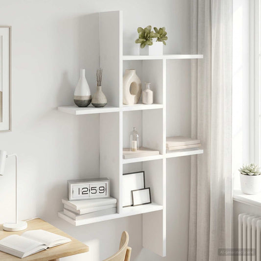 Wall Shelf White 61 x 15 x 102 cm Engineered Wood