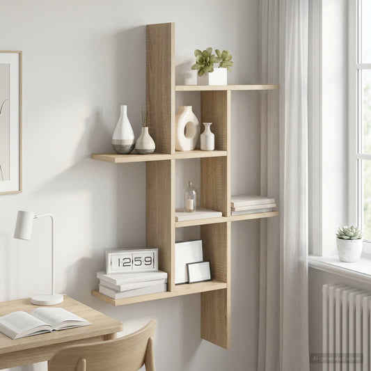 Wall Shelf Sonoma Oak 61 x 15 x 102 cm Engineered Wood