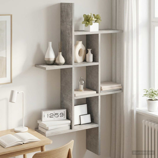 Wall Shelf Concrete Grey 61 x 15 x 102 cm Engineered Wood