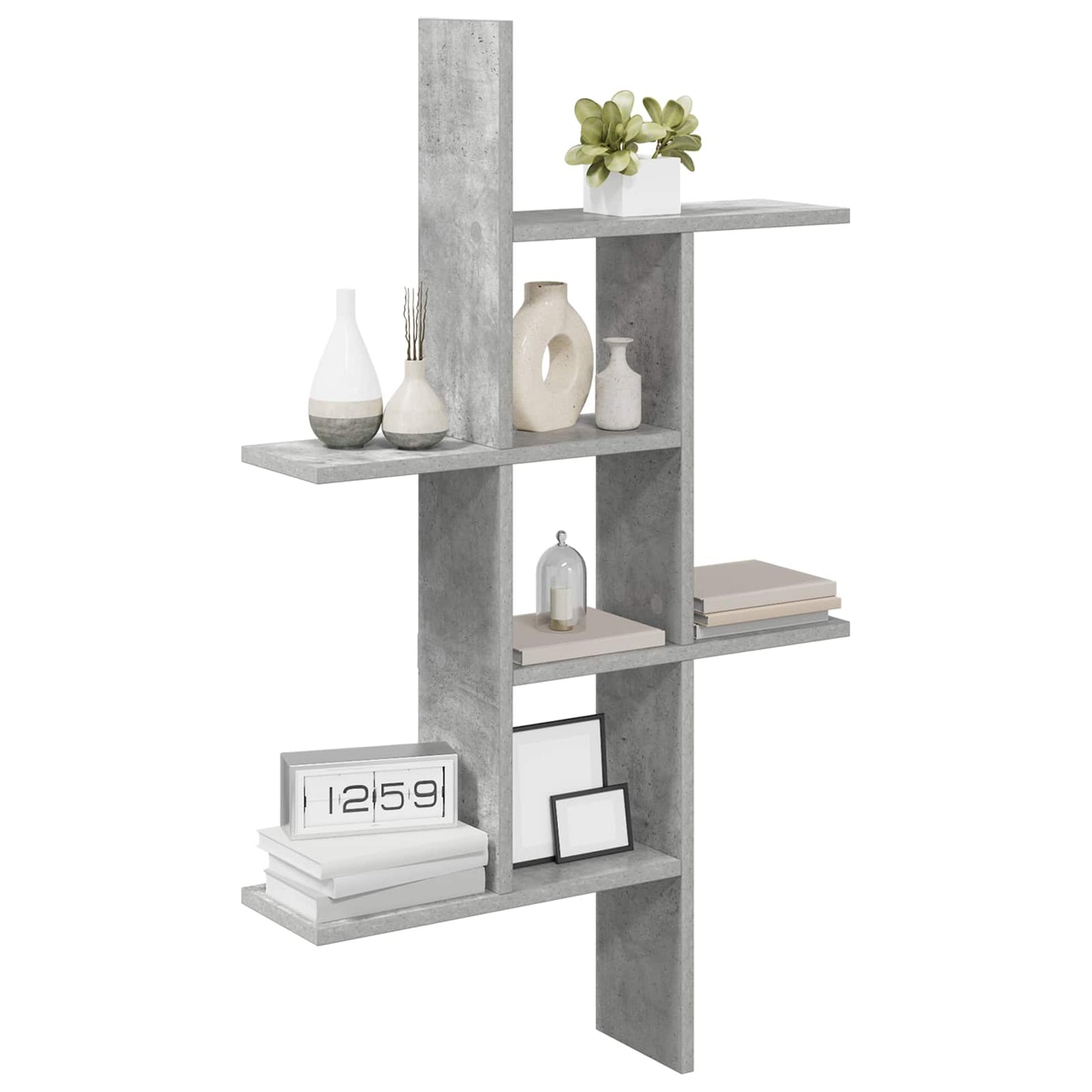Wall Shelf Concrete Grey 61 x 15 x 102 cm Engineered Wood