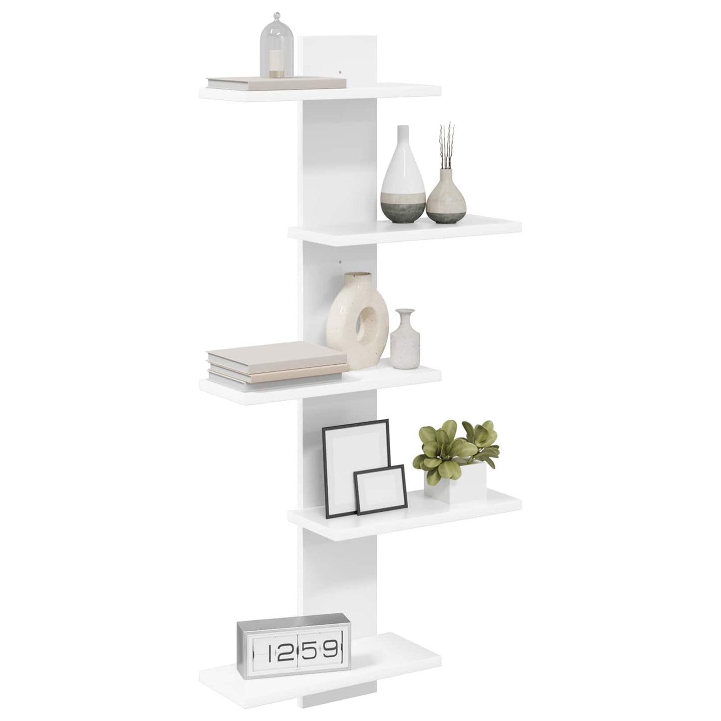 Wall Floating Shelf White 48.5 x 15 x 101 cm Engineered Wood
