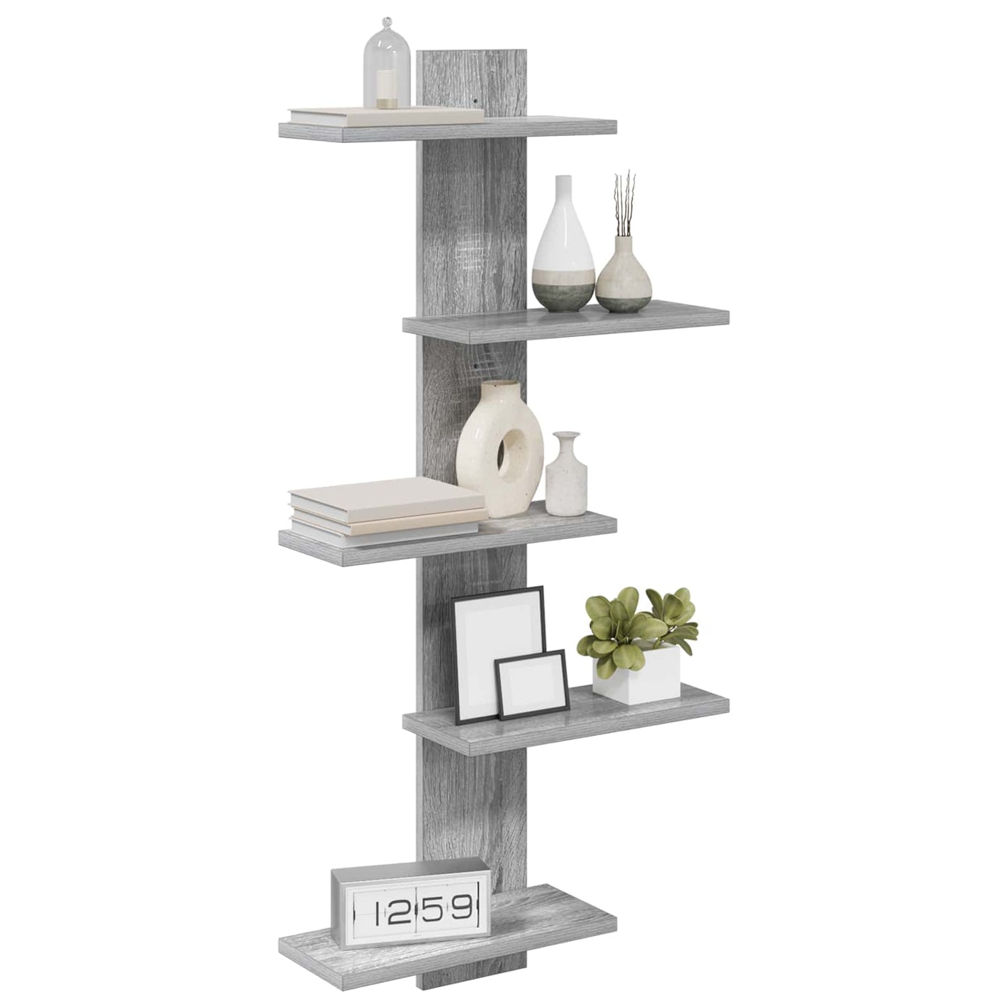 Wall Floating Shelf Grey Sonoma 48.5 x 15 x 101 cm