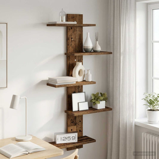 Wall Floating Shelf Old Wood 48.5 x 15 x 101 cm Engineered Wood