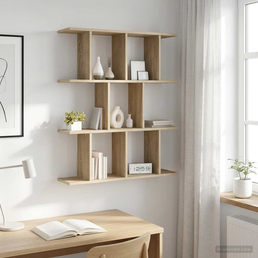 Wall Shelf Sonoma Oak 80 x 20 x 96 cm Engineered Wood