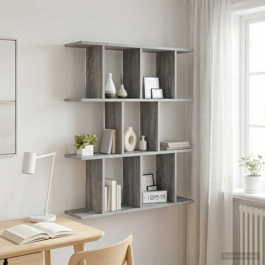 Wall Shelf Grey Sonoma 80 x 20 x 96 cm Engineered Wood