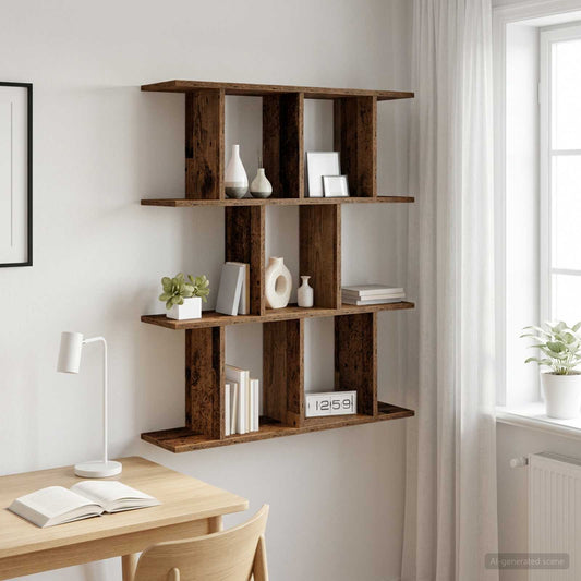 Wall Shelf Old Wood 80 x 20 x 96 cm Engineered Wood