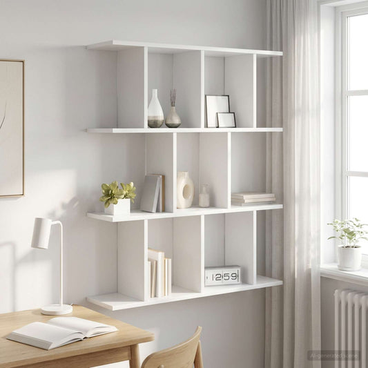 Wall Shelf White 102 x 20 x 96 cm Engineered Wood