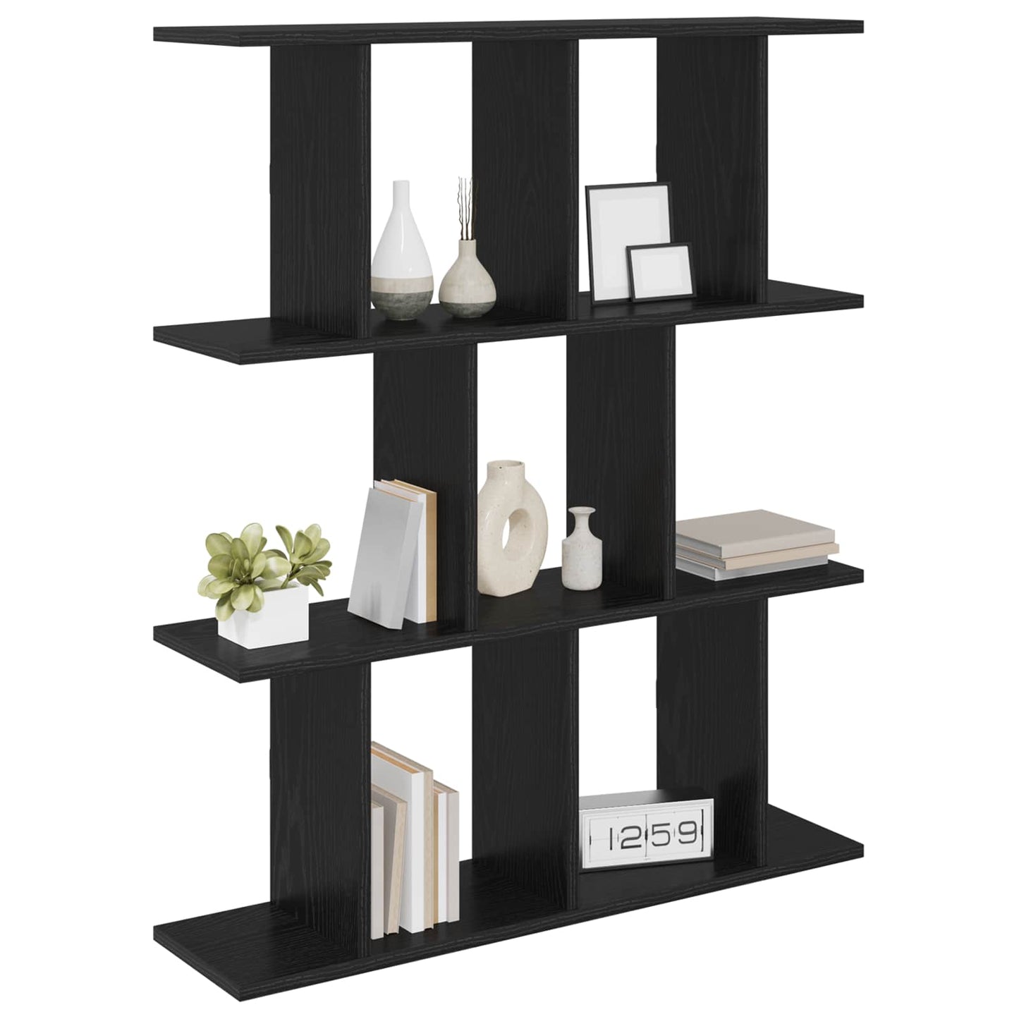 Wall Shelf Black Oak 102 x 20 x 96 cm Engineered Wood