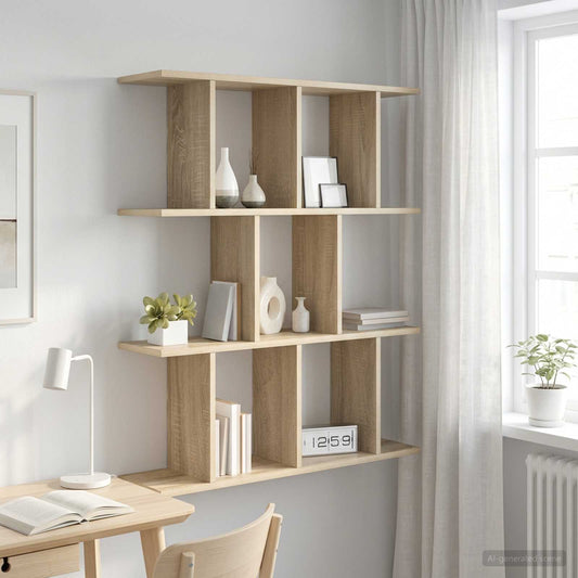 Wall Shelf Sonoma Oak 102 x 20 x 96 cm Engineered Wood