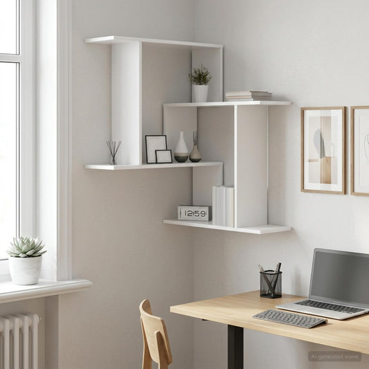 Wall Shelf White 67 x 67 x 87 cm Engineered Wood