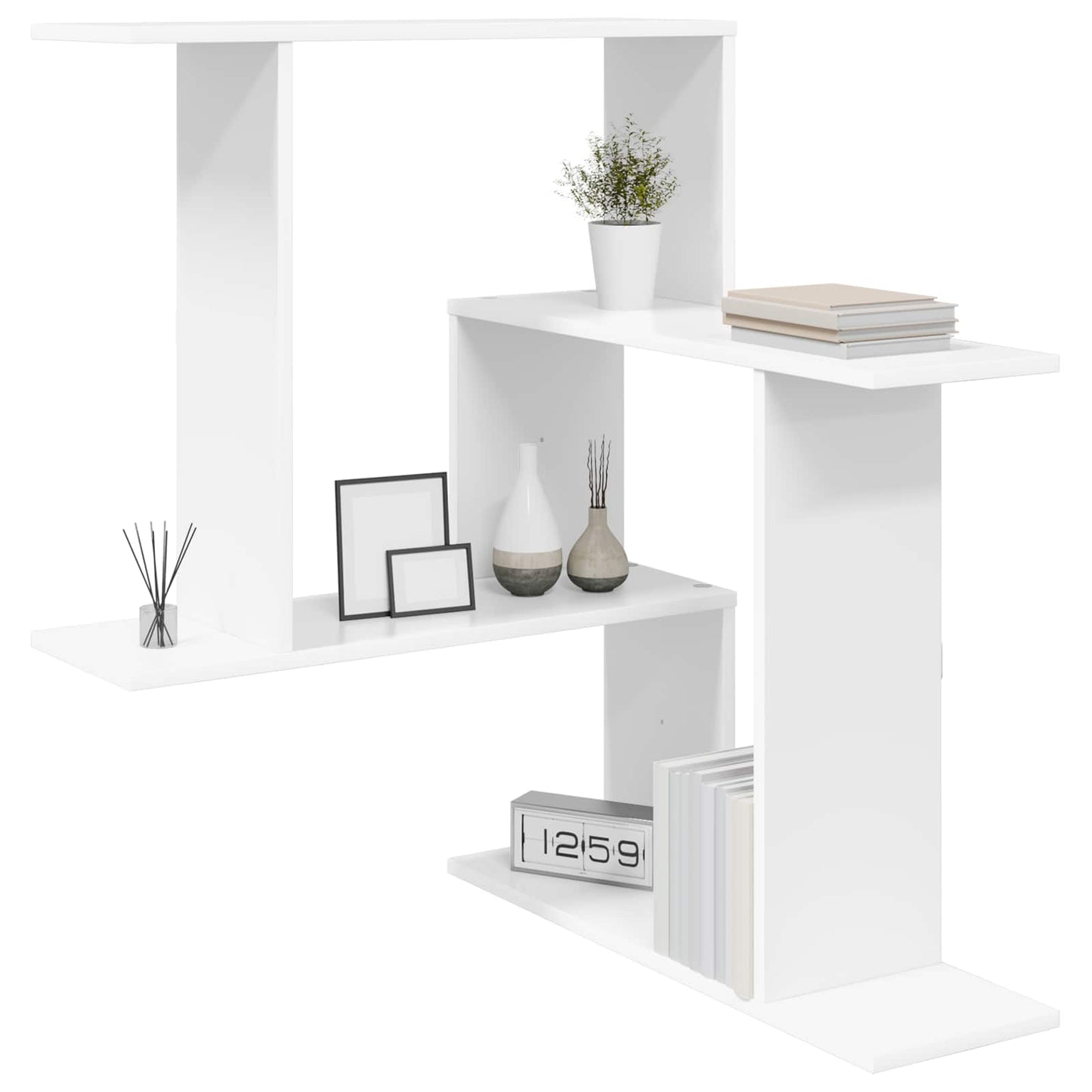 Wall Shelf White 67 x 67 x 87 cm Engineered Wood