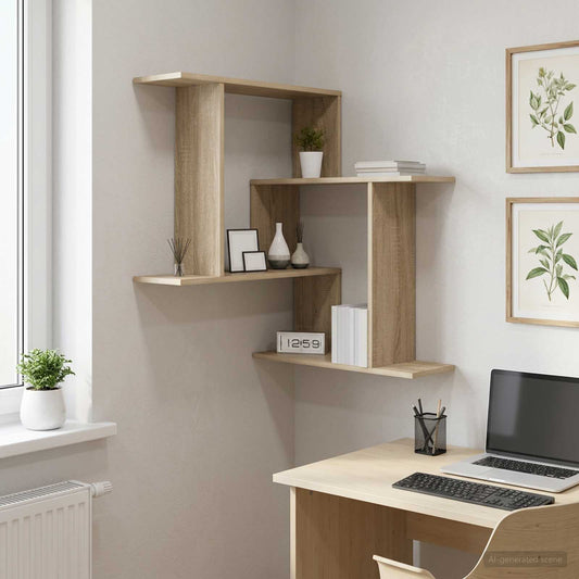 Wall Shelf Sonoma Oak 67 x 67 x 87 cm Engineered Wood
