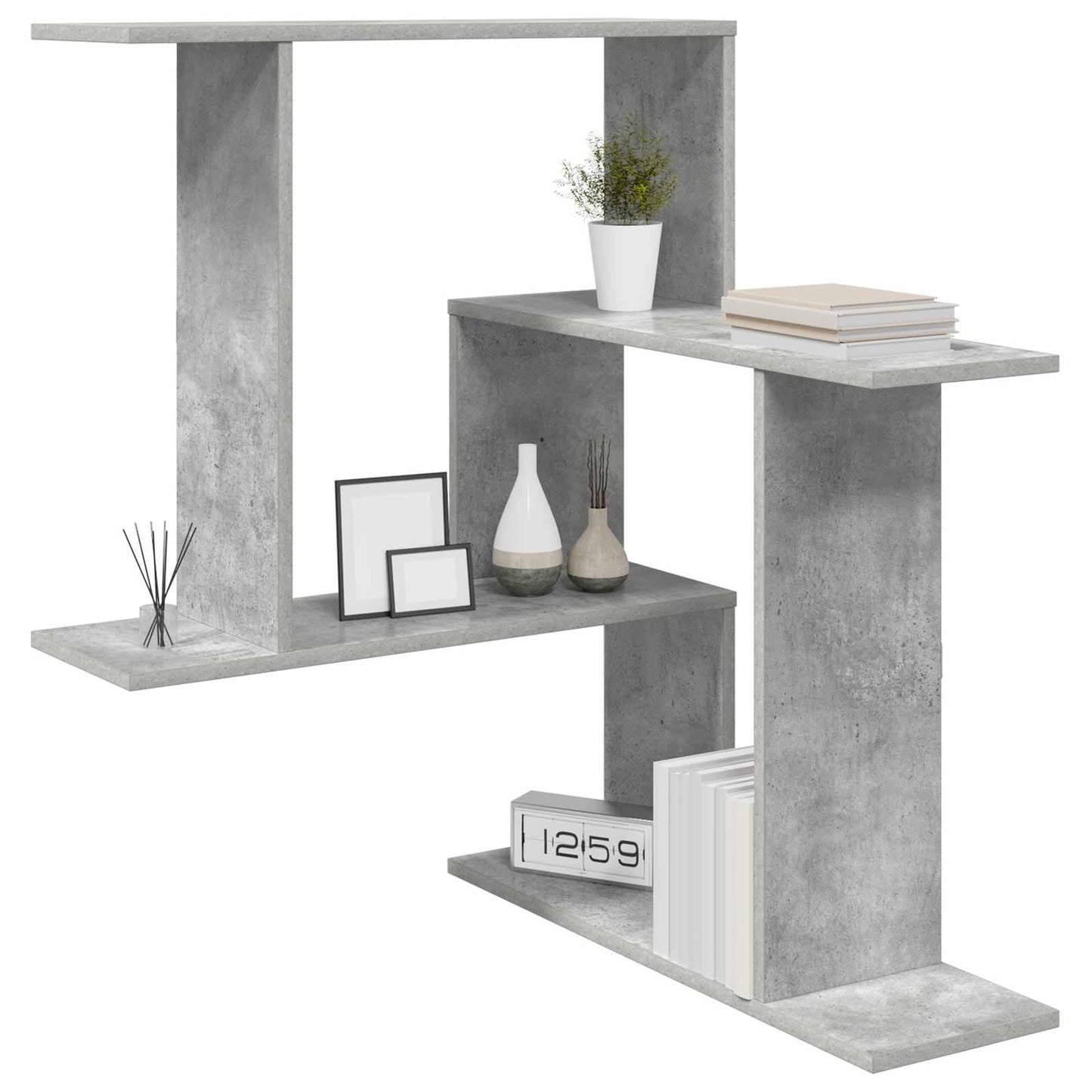 Wall Shelf Concrete Grey 67 x 67 x 87 cm Engineered Wood