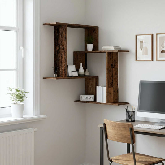 Wall Shelf Old Wood 67 x 67 x 87 cm Engineered Wood