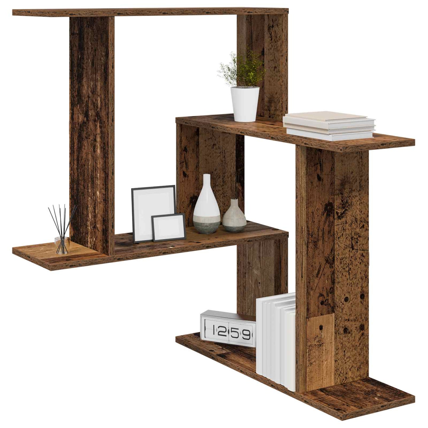 Wall Shelf Old Wood 67 x 67 x 87 cm Engineered Wood