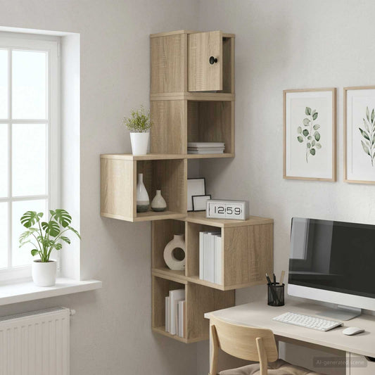 Wall Corner Shelf Sonoma Oak 48 x 48 x 120 cm Engineered Wood
