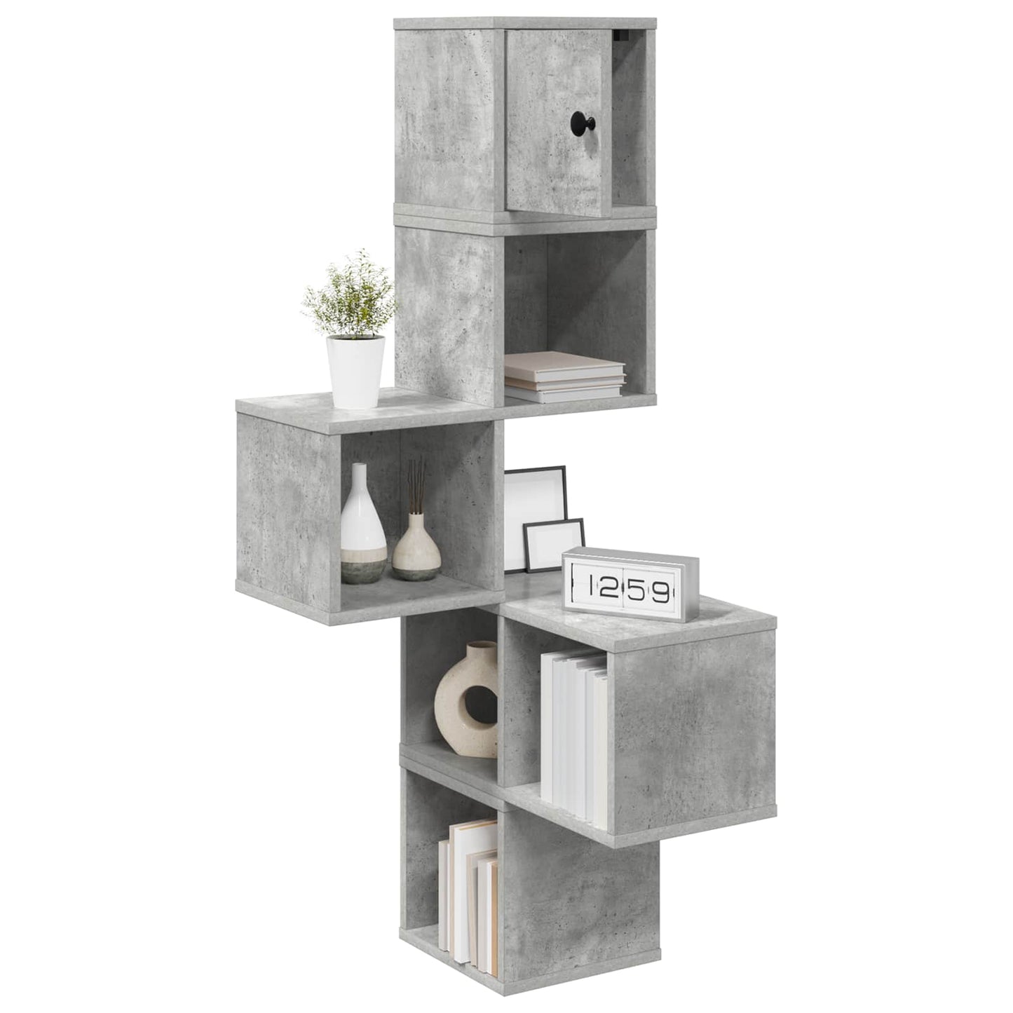Wall Corner Shelf Concrete Grey 48 x 48 x 120 cm