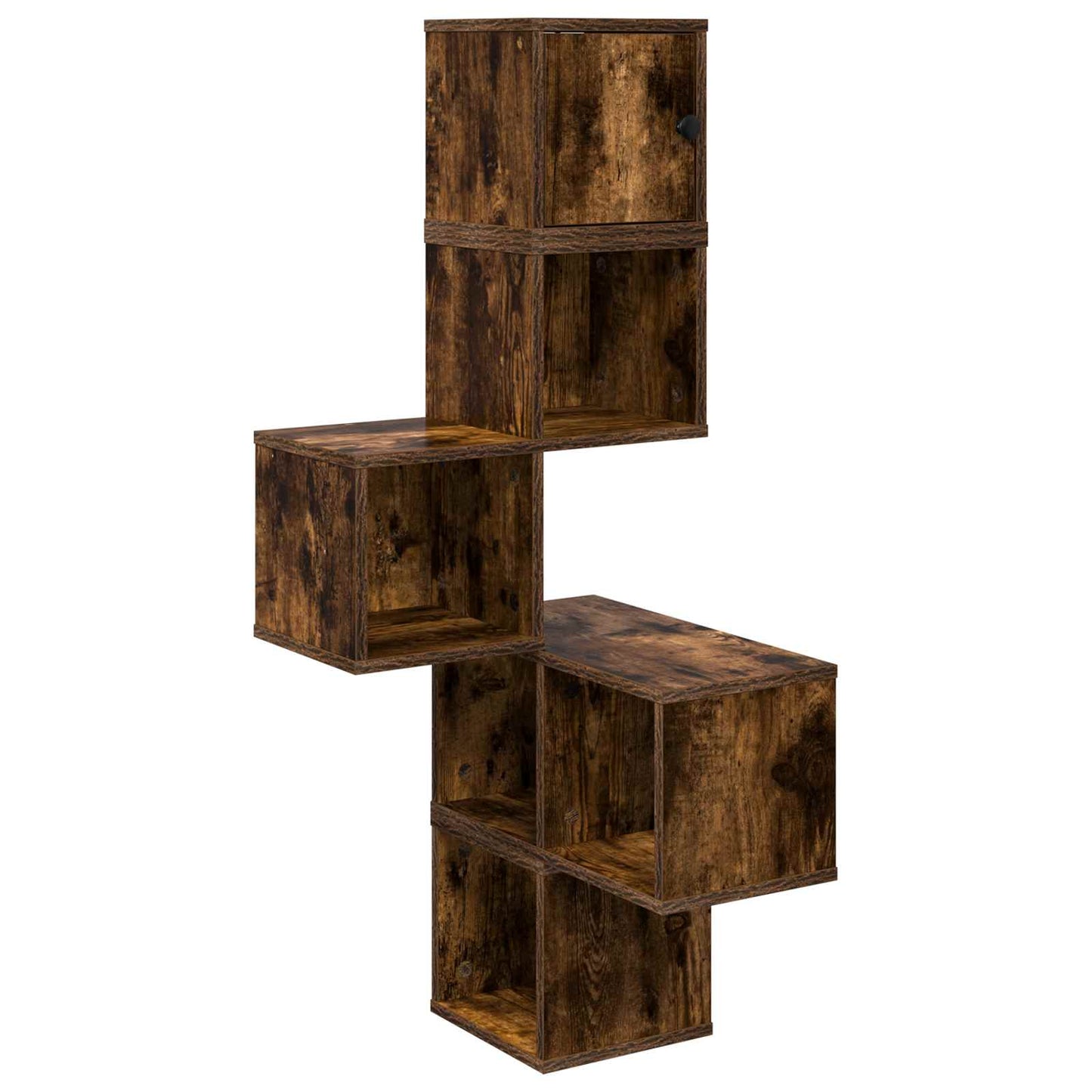 Wall Corner Shelf Smoked Oak 48 x 48 x 120 cm Engineered Wood