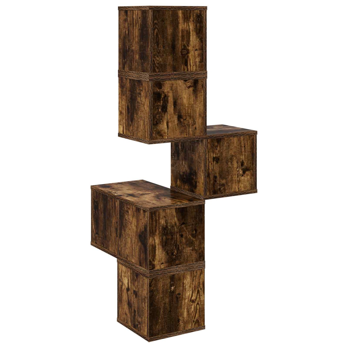 Wall Corner Shelf Smoked Oak 48 x 48 x 120 cm Engineered Wood