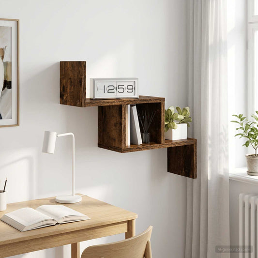 Wall Shelf Smoked Oak 48 x 15 x 42 cm Engineered Wood