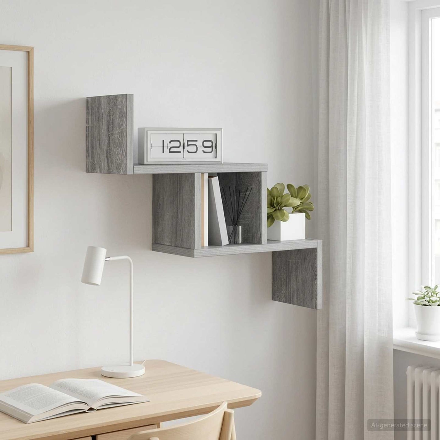 Wall Shelf Grey Sonoma 48 x 15 x 42 cm Engineered Wood