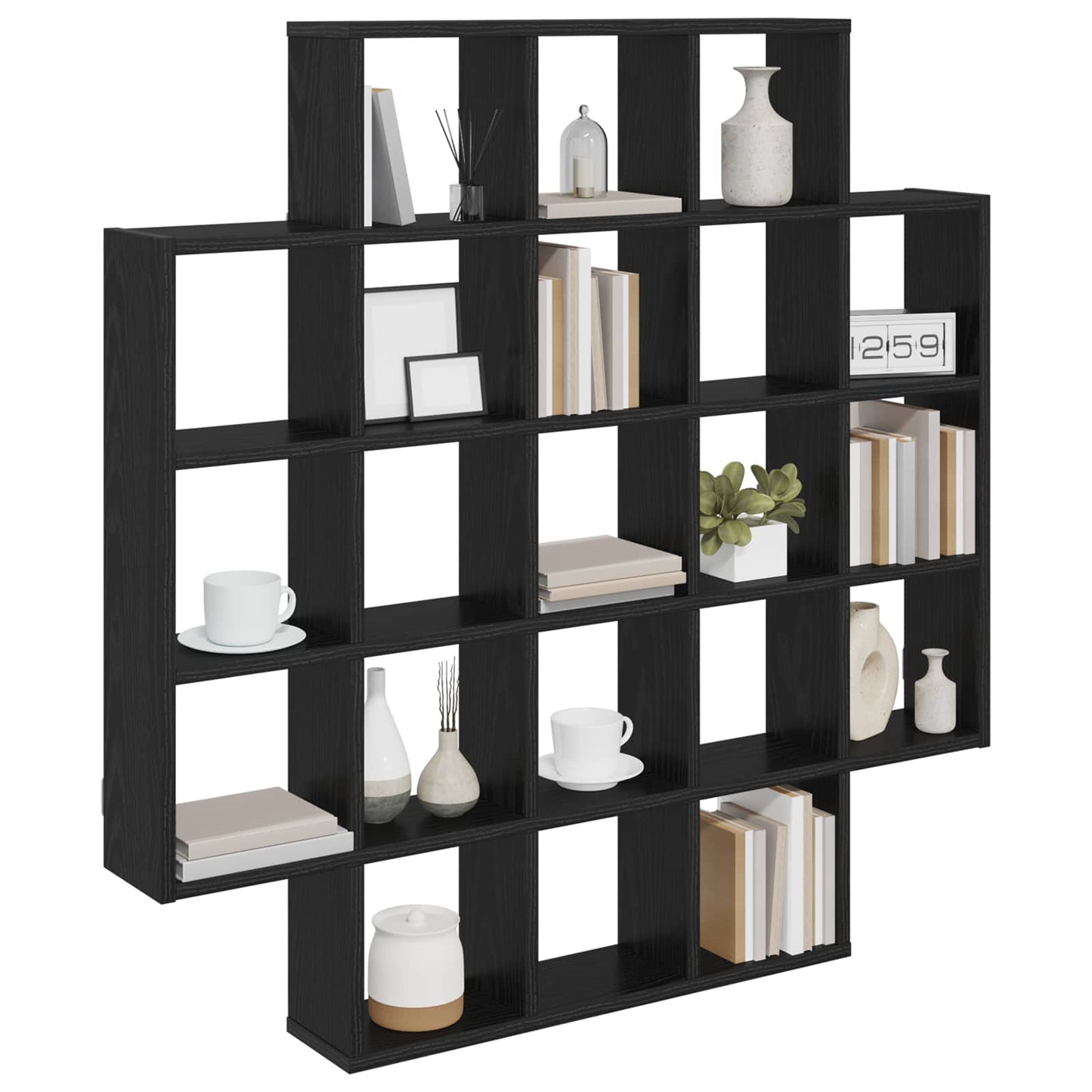 Wall Shelf Black Oak 100 x 13 x 100 cm Engineered Wood