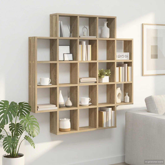 Wall Shelf Sonoma Oak 100 x 13 x 100 cm Engineered Wood