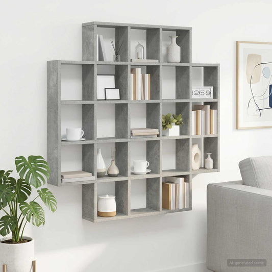 Wall Shelf Concrete Grey 100 x 13 x 100 cm Engineered Wood