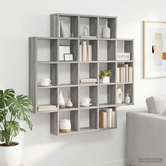 Wall Shelf Grey Sonoma 100 x 13 x 100 cm Engineered Wood