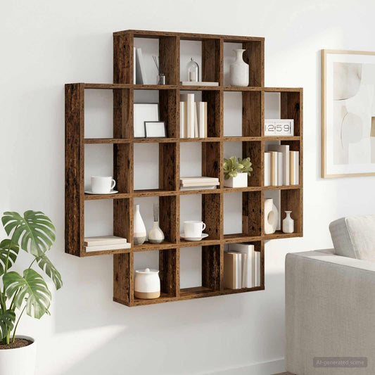 Wall Shelf Old Wood 100 x 13 x 100 cm Engineered Wood
