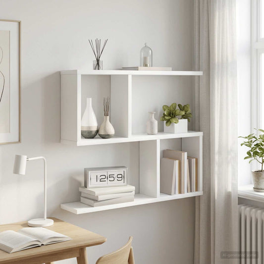Wall Shelf White 60 x 12 x 50.5 cm Engineered Wood
