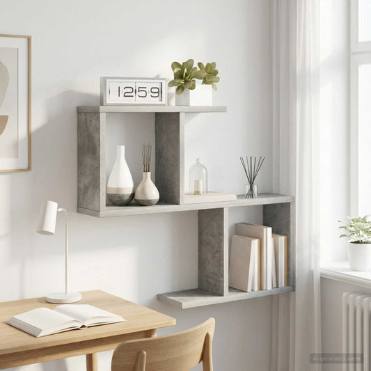 Wall Shelf Concrete Grey 60 x 12 x 50.5 cm Engineered Wood
