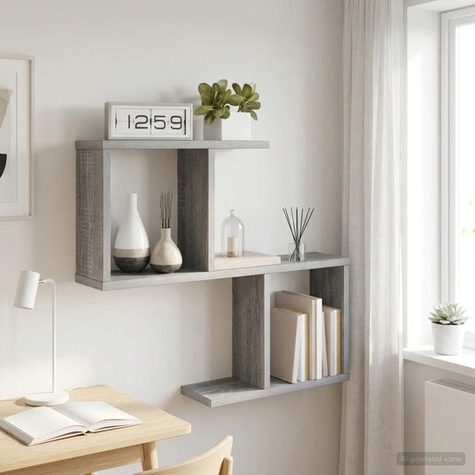 Wall Shelf Grey Sonoma 60 x 12 x 50.5 cm Engineered Wood