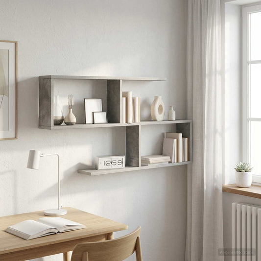 Wall Shelf Concrete Grey 100 x 12 x 50.5 cm Engineered Wood