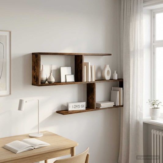 Wall Shelf Smoked Oak 100 x 12 x 50.5 cm Engineered Wood